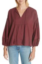 Women's The Great. The Panel Tunic Top - Burgundy