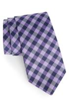 Men's Nordstrom Men's Shop Check Silk Tie, Size - Purple