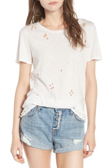 Women's Socialite Holey Tee - White