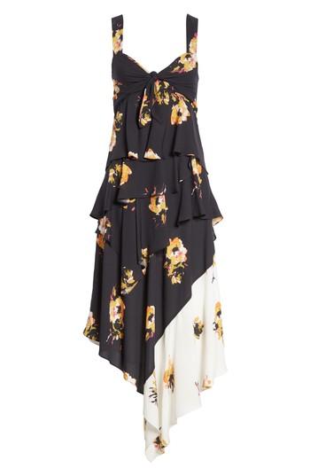 Women's A.l.c. Natalia Floral Print Silk Asymmetrical Midi Dress