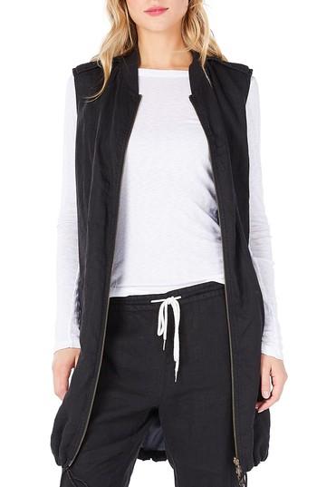 Women's Michael Stars Reversible Bomber Vest - Black