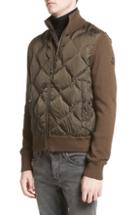 Men's Moncler Maglione Knit Sleeve Quilted Jacket, Size - Green