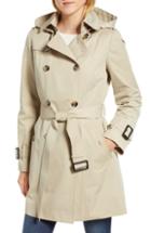 Petite Women's London Fog Trench Coat With Detachable Liner & Hood P - Ivory