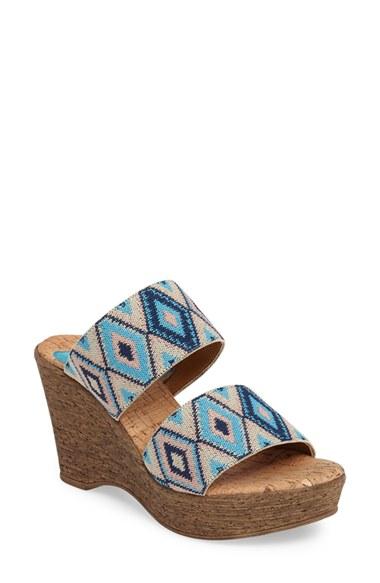 Women's Love And Liberty Sasha Platform Wedge Sandal M - Blue