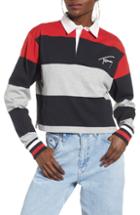 Women's Tommy Jeans Crop Polo - Grey