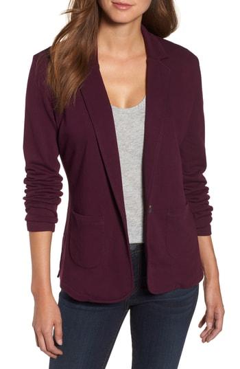 Women's Caslon Two Pocket Knit Blazer - Purple