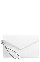 Rebecca Minkoff Leo Quilted Leather Clutch - White