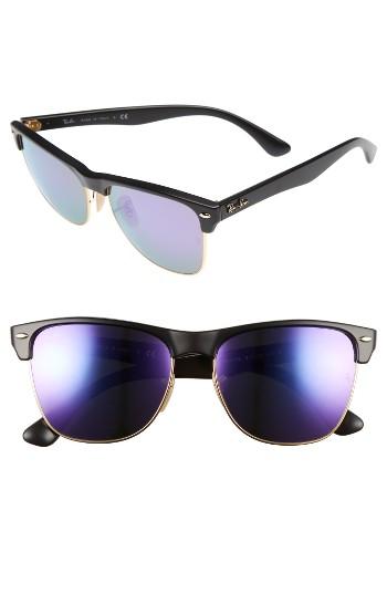 Men's Ray-ban 'highstreet' 57mm Sunglasses - Demi Shiny Black/ Purple