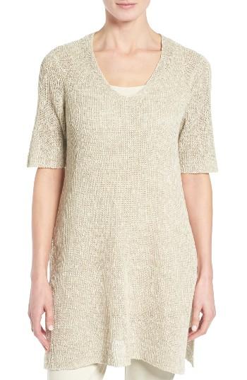 Women's Eileen Fisher Sheer Knit Tunic - Grey