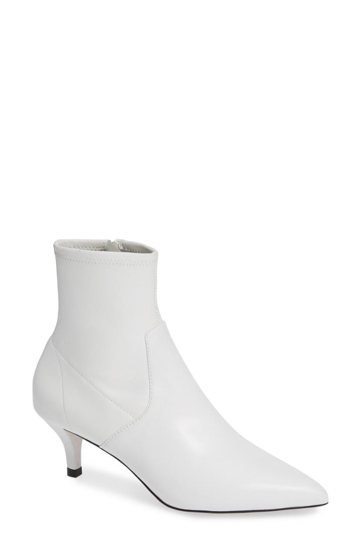 Women's Black Suede Studio Selena Bootie .5 M - White