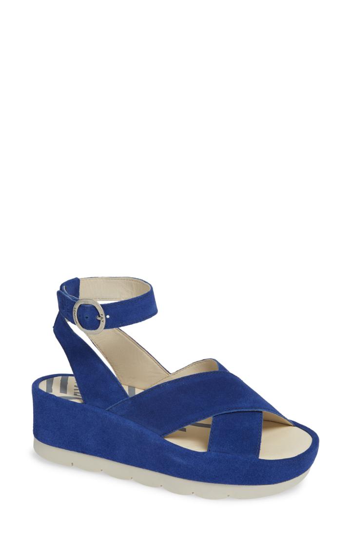 Women's Fly London Bite Wedge Sandal -8.5us / 39eu - Blue