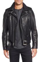 Men's Schott Nyc Perfecto Slim Fit Waxy Leather Moto Jacket - Black