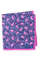 Men's Ted Baker London Botanical Silk Pocket Square, Size - Pink