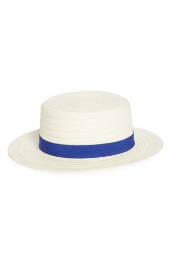 Women's Treasure & Bond Straw Boater Hat - White