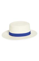 Women's Treasure & Bond Straw Boater Hat - White