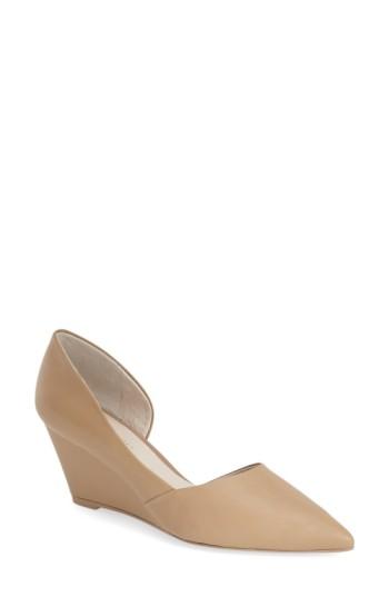 Women's Kenneth Cole New York 'ellis' Half D'orsay Wedge Pump M - Beige