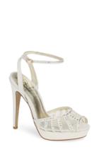 Women's Adrianna Papell Simone Crystal Embellished Platform Sandal M - Ivory