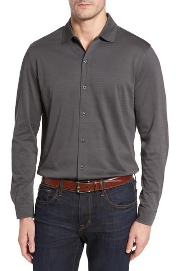Men's Robert Barakett Atwood Knit Sport Shirt, Size - Black