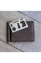 Men's Cathy's Concepts Monogram Leather Wallet & Money Clip - Brown