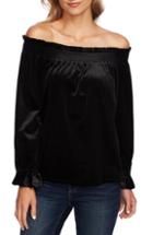 Women's Cece Collared Party Top - Black