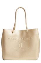 Marc Jacobs Leather Logo Shopper Tote - Metallic