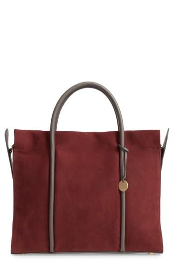 Skagen Katryn Recessed Nubuck Leather Satchel - Red