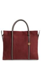 Skagen Katryn Recessed Nubuck Leather Satchel - Red