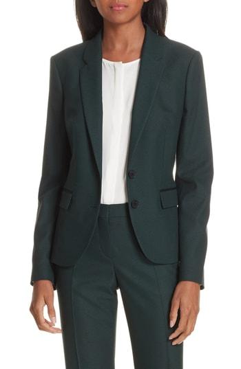 Women's Boss Jylana Stretch Wool Suit Jacket R - Green