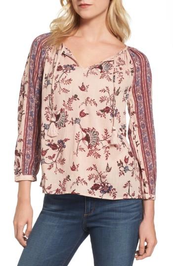 Women's Lucky Brand Print Blouse - Pink
