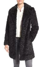 Women's Eliza J Faux Persian Lamb Coat - Black