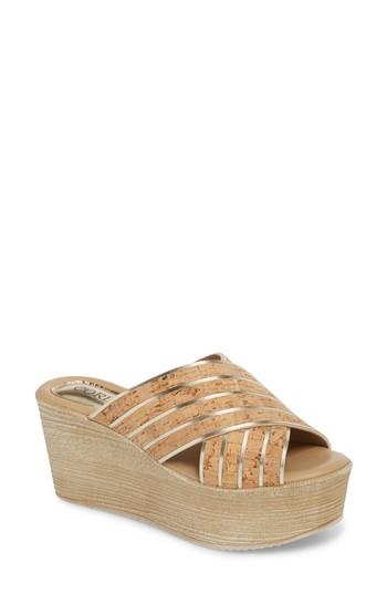 Women's Cordani Jacey Platform Wedge Slide Sandal .5us / 35eu - Metallic