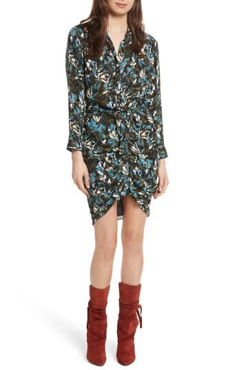 Women's Veronica Beard Georgina Floral Print Silk Dress - Blue