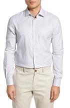 Men's John Varvatos Star Usa Slim Fit Microcheck Dress Shirt R - Grey