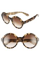 Women's Kate Spade New York 'khriss' 52mm Round Sunglasses - Havana/ Honey/ Glitter