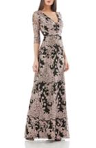 Women's Js Collections Embroidered Lace Gown