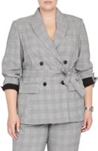 Women's Rachel Roy Windowpane Plaid Tie Front Blazer