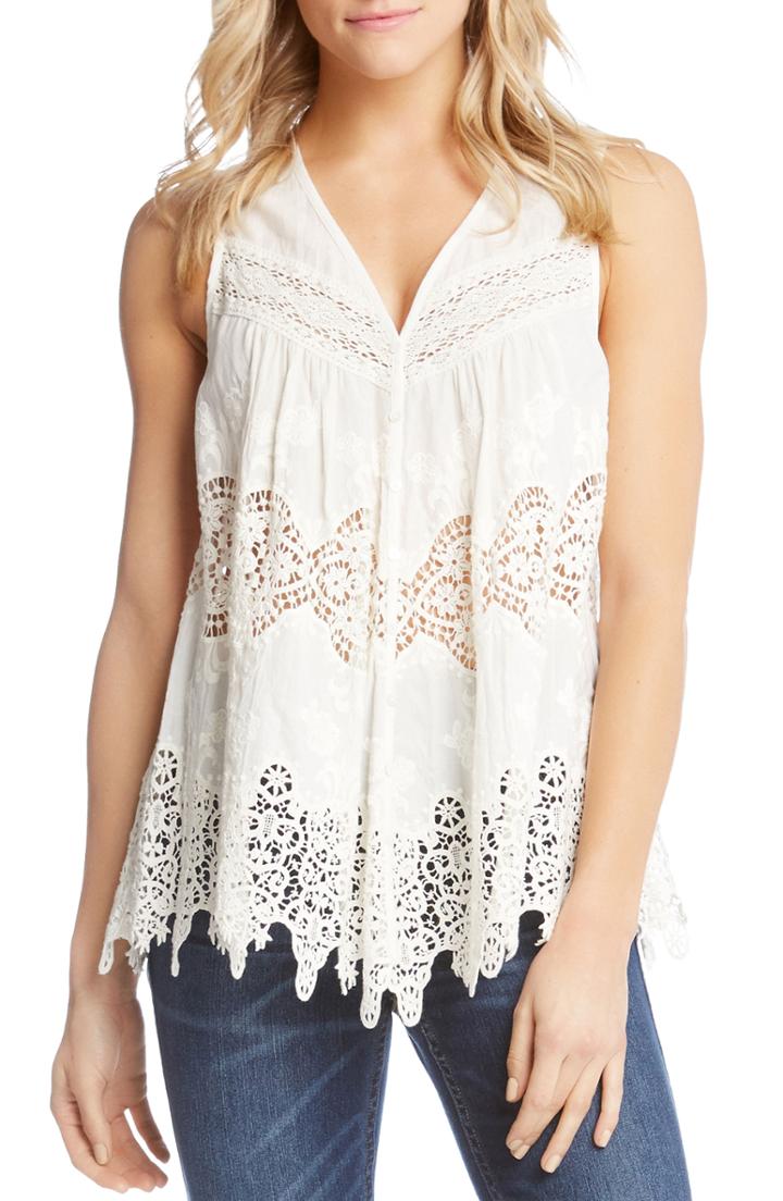 Women's Karen Kane Embroidered Cotton Blouse