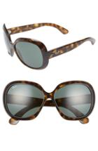 Women's Ray-ban 60mm Large Vintage Round Frame Sunglasses - Havana Brown/ Green Solid
