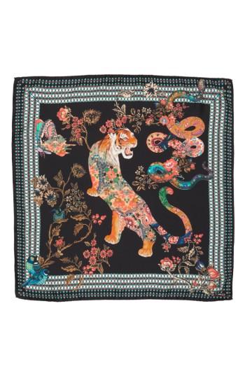 Women's Etro Tiger Print Silk Scarf