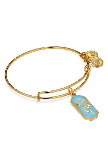 Women's Alex And Ani Birth Flower Expandable Charm Bangle