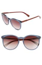 Women's Longchamp 56mm Round Sunglasses - Petrol Berry
