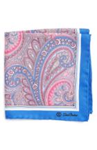 Men's David Donahue Paisley Silk Pocket Square, Size - Pink