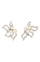 Women's Oscar De La Renta Imitation Pearl Pave Earrings