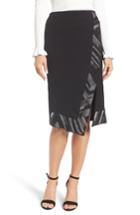 Women's Nic+zoe Trimmed Time Faux Wrap Skirt - Black