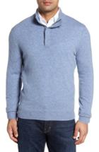 Men's Monte Rosso Cashmere Quarter Zip Sweater - Blue