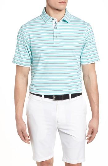 Men's Bobby Jones Xh2o Regis Stripe Polo - Green