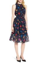 Women's 1901 Floral Chiffon Fit & Flare Dress - Black