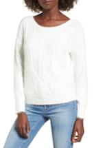 Women's Raga Emily Eyelash Knit Sweater - White