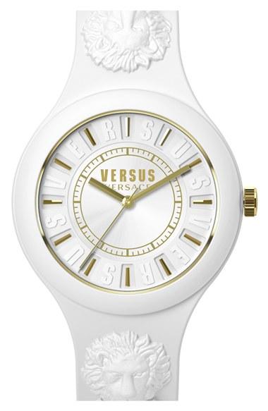 Women's Versus By Versace 'fire Island' Round Rubber Strap Watch, 39mm