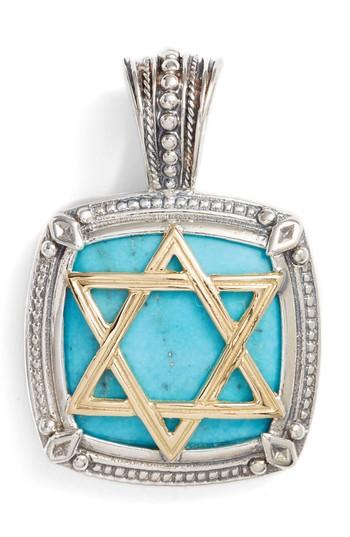 Men's Konstantino Heonos Star Of David Turquoise Pendant
